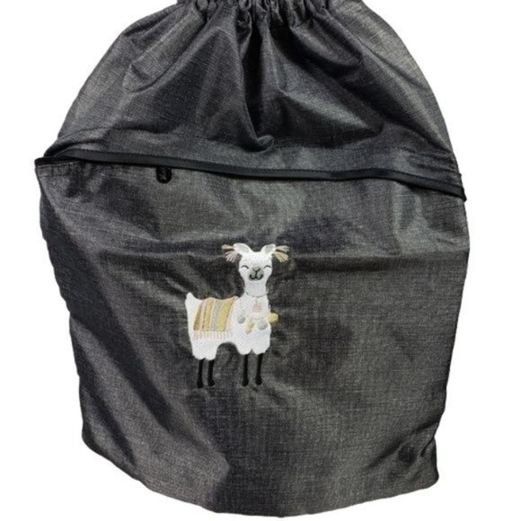 Thirty-one Cinch Sac - Charcoal Crosshatch with Llama - NIB - Picture 1 of 2